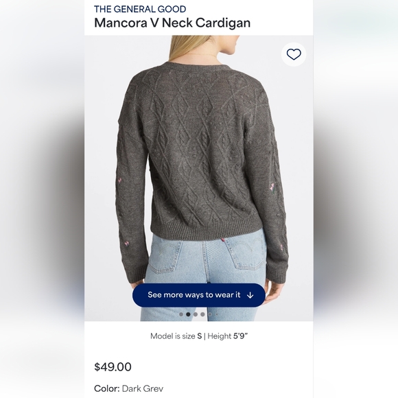 Gray Cable Knit Cardigan Sweater - Picture 3 of 3